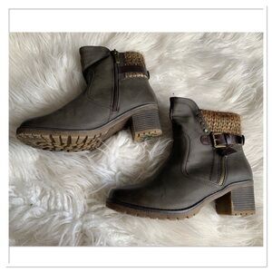 Spring Footwear Rene Boot Faux Fur Olive Green Brown Size 9